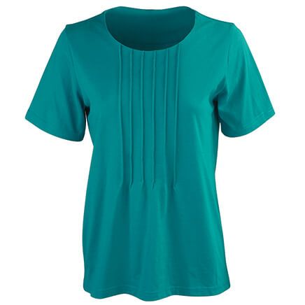 Women's Pleated Cotton Top-375025