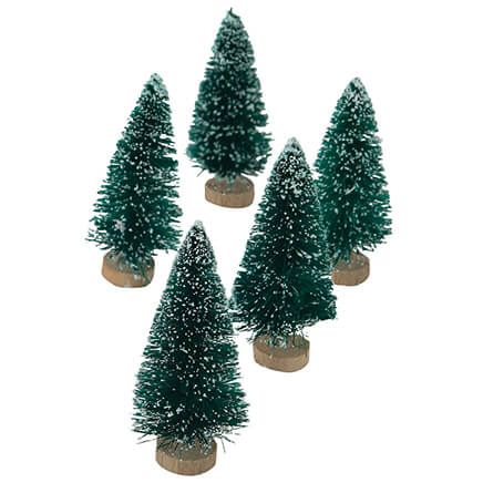 Plastic Snow Mini Trees, Set of 5-375337
