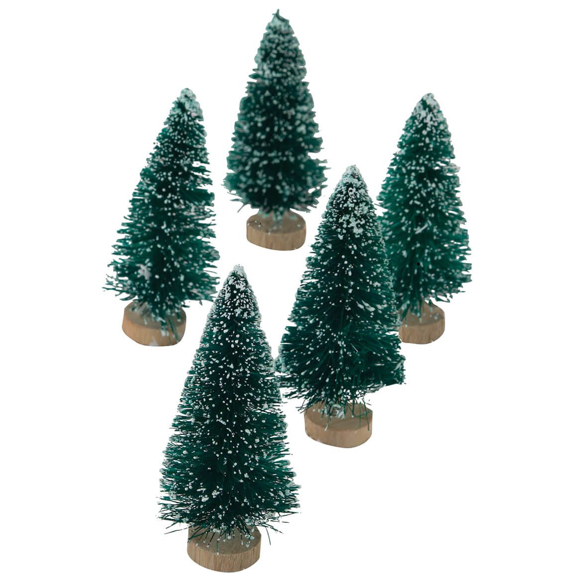 Plastic Snow Mini Trees, Set of 5 + '-' + 375337