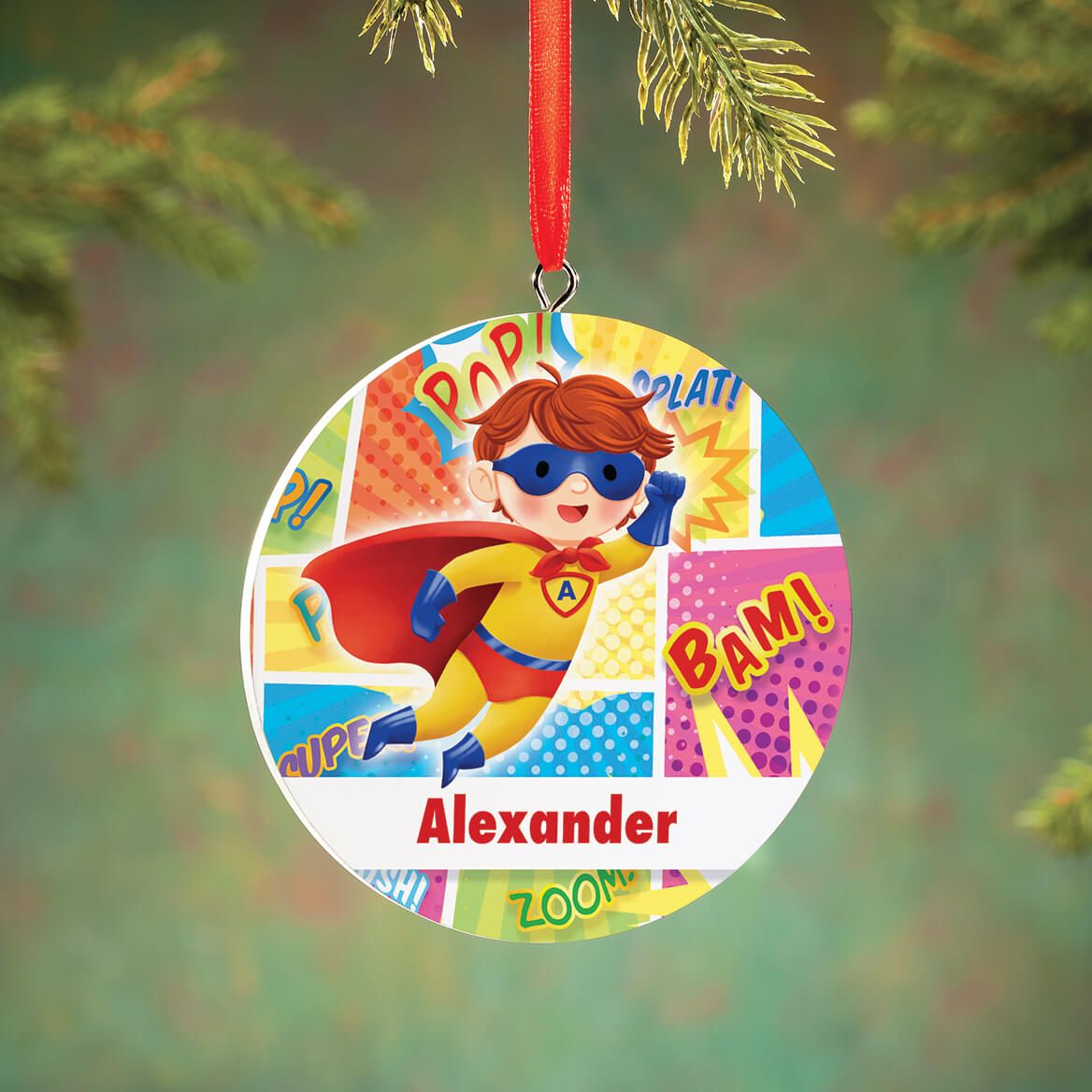 Personalized Boy Superhero Ornament + '-' + 375493