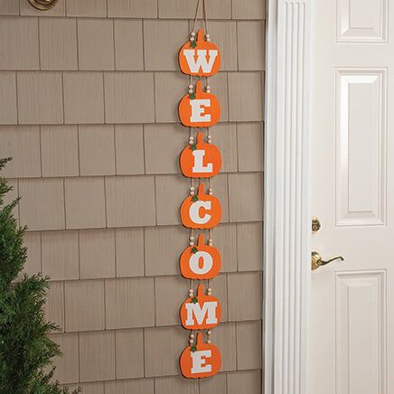 View product details for Giant Pumpkin Welcome Hanger by Holiday Peak™