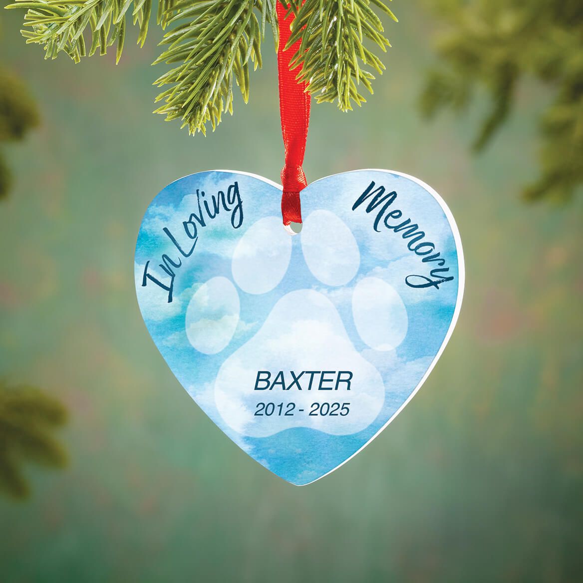 Personalized Heart-Shaped Pet Memorial Ornament + '-' + 375726