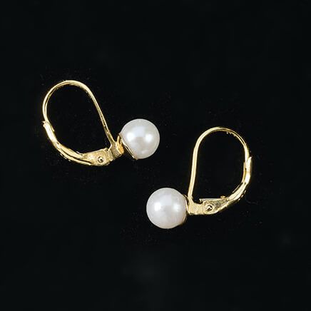 Genuine Freshwater Pearl Leverback Earrings-375906