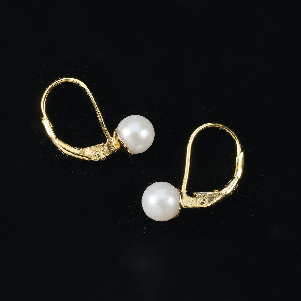 Genuine Freshwater Pearl Leverback Earrings + '-' + 375906