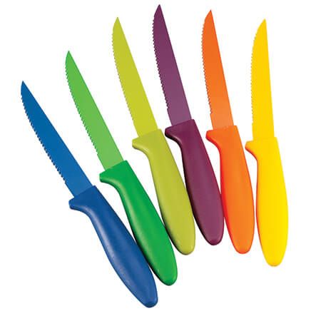 Multi Color Steak Knives, Set of 6-376144