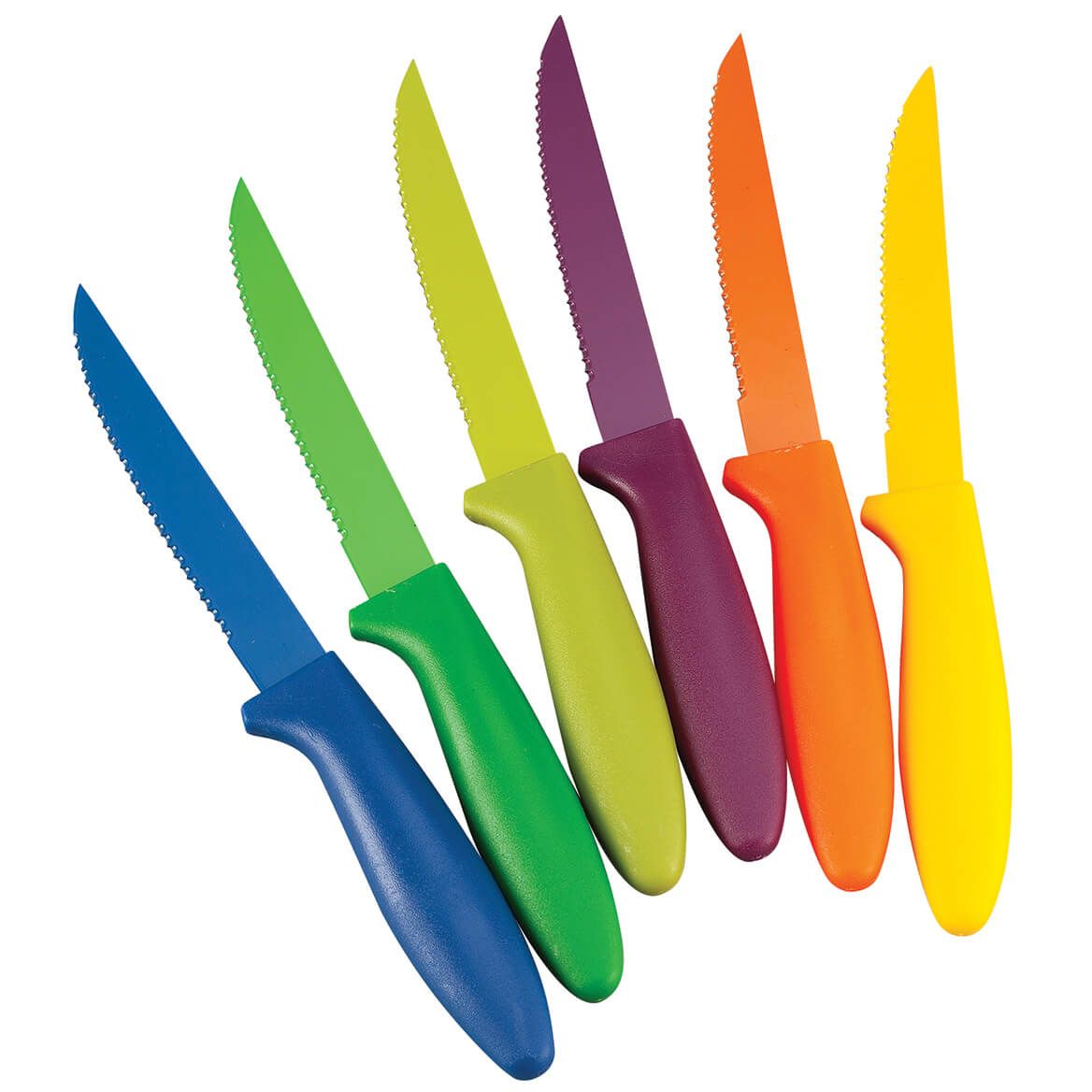 Multi Color Steak Knives, Set of 6 + '-' + 376144