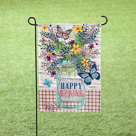 Happy Spring Wildflowers & Butterflies Garden Flag-376398