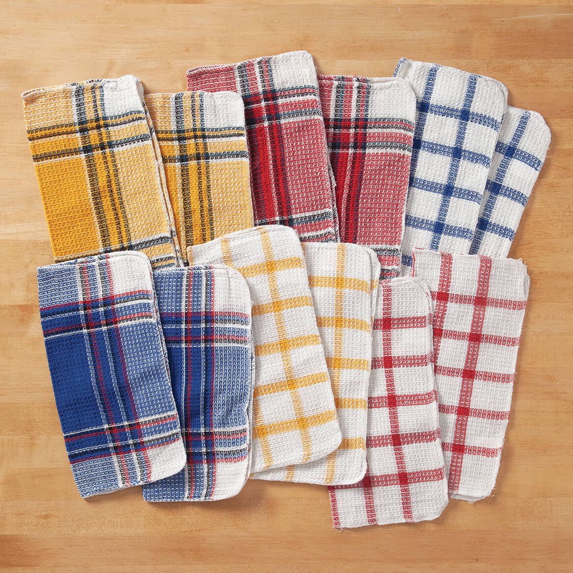 Plaid 12" x 12" Dish Cloths, Set of 12 + '-' + 376509