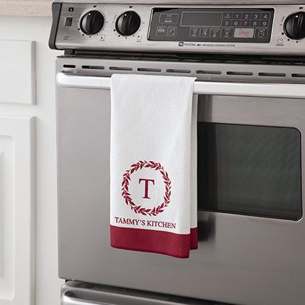 Personalized Monogram Wreath Towel by The Home Marketplace-376605