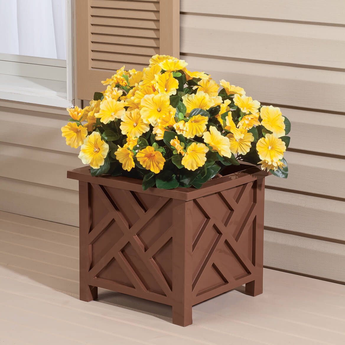 Brown Chippendale Planters, Set of 2 + '-' + 376743