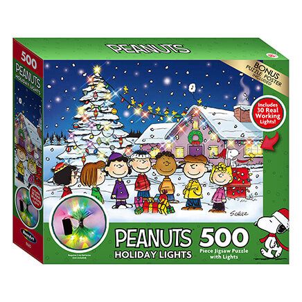 Peanuts® 500-Piece Holiday Light-Up Puzzle-376818
