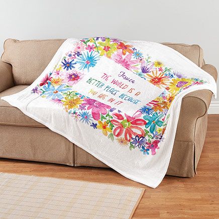 View product details for Personalized World Better Place Throw Blanket