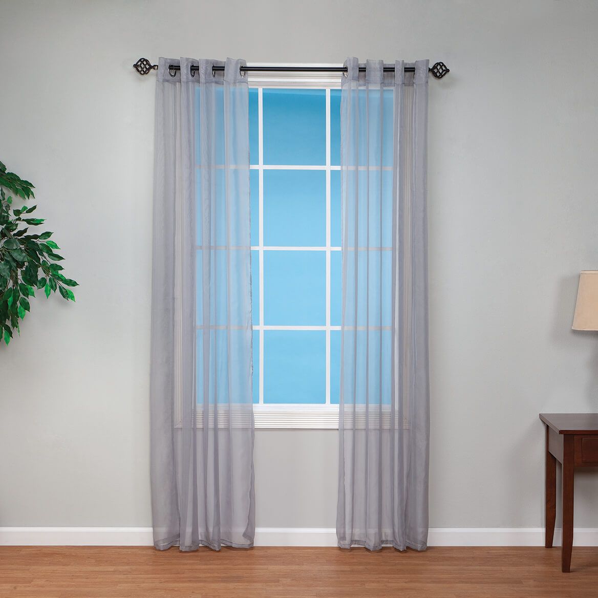 Solid Sheer Grommet Curtain Panels by OakRidge™, 1 Pair + '-' + 377092
