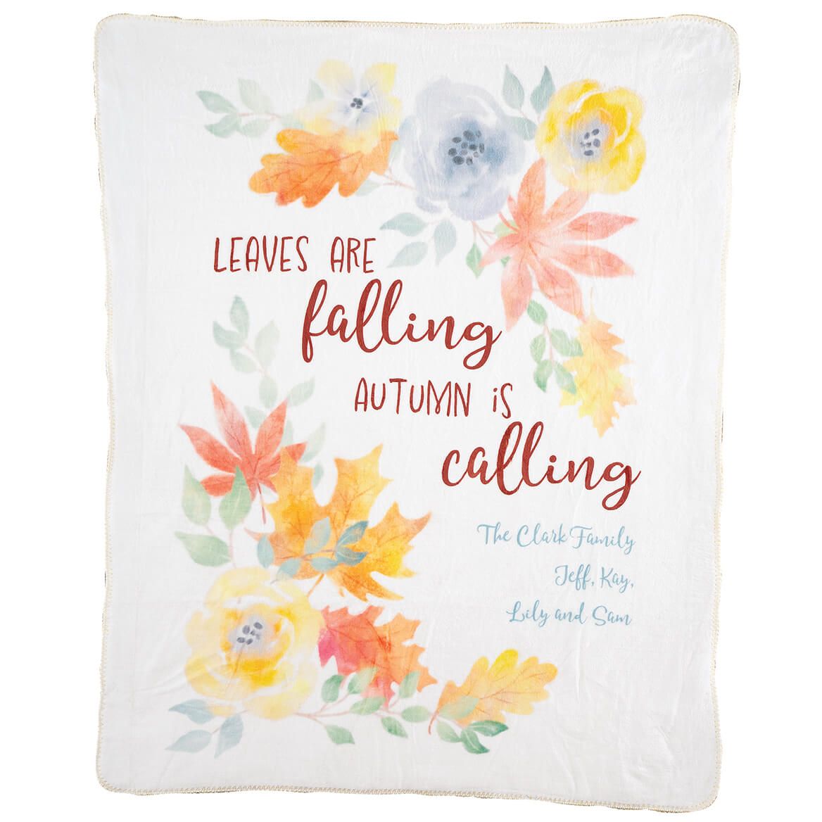 Personalized Falling Leaves Sherpa Throw + '-' + 377359