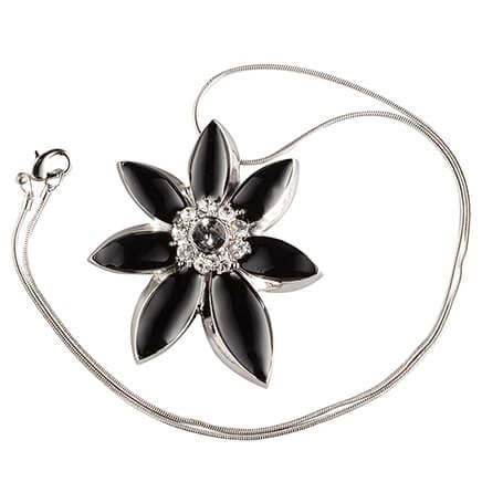 Black Flower Necklace-377836