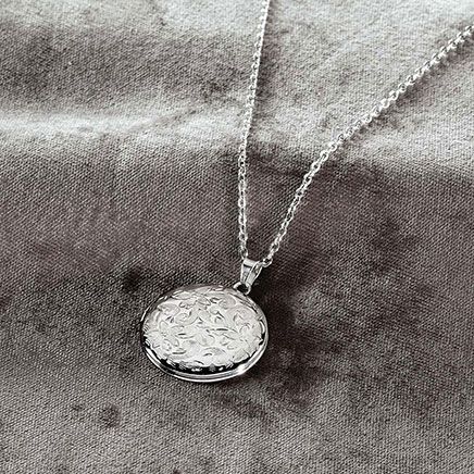 Personalized Filigree Locket in Silver-377947