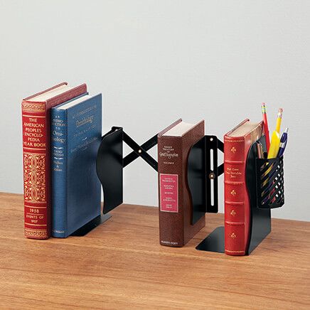 Adjustable Bookends with Pen Holder-378160