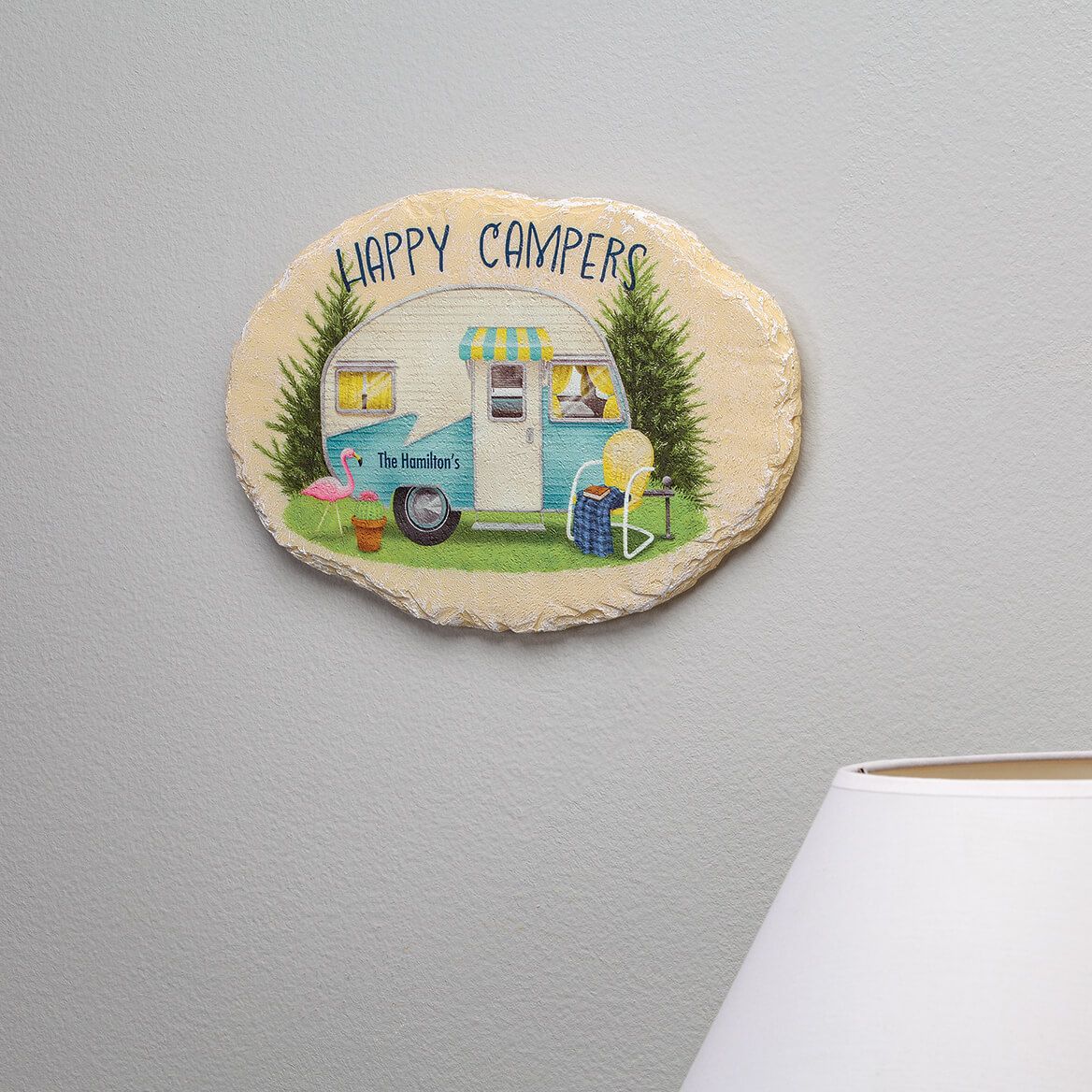 Personalized Happy Camper Garden Stone + '-' + 378202