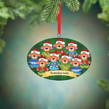 View product details for Reindeer Family In Ugly Sweaters Ornament