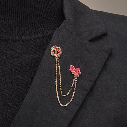Holiday Brooch Pins with Chains-378721