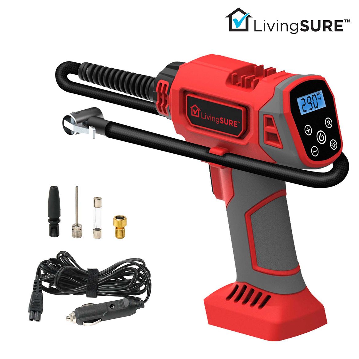 Cordless Tire Inflator Air Compressor By LivingSURE™ + '-' + 378992