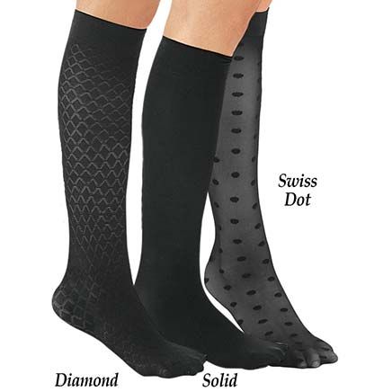 Stylish Compression Knee-Highs, 3 Pairs-379901
