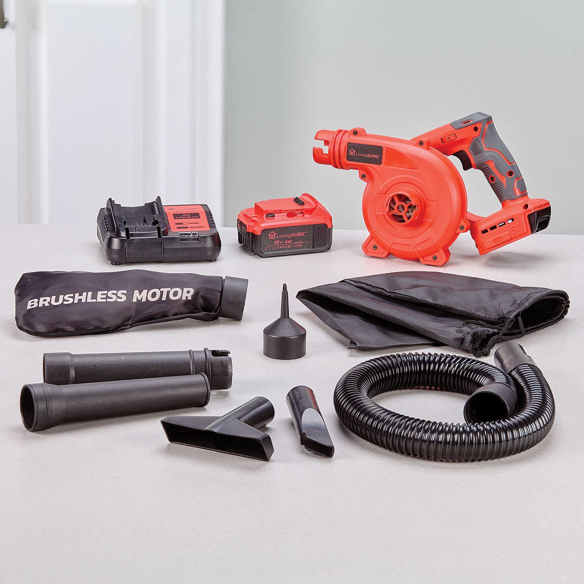 Cordless Leaf Blower Vacuum, Battery and Charger Set By LivingSURE™ + '-' + 379906