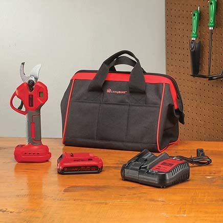 Cordless Pruning Shears, Battery, Charger and Bag Set By LivingSURE™-380151