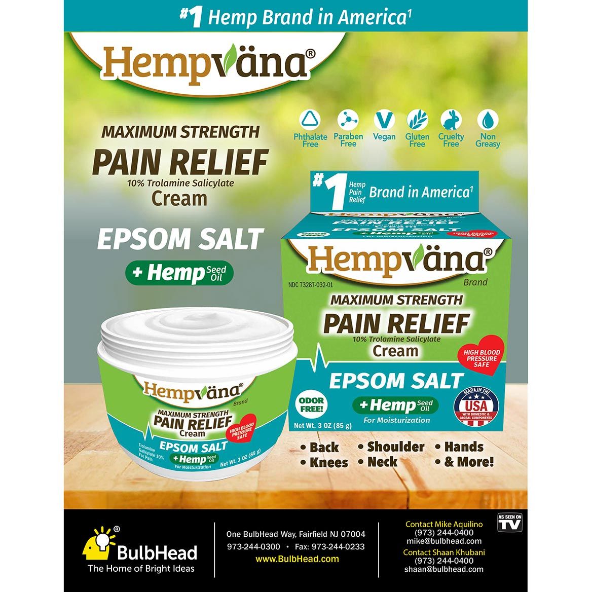 Hempvana® Pain Relief Cream Epsom Salt + '-' + 380173
