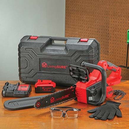 12" Cordless Chainsaw, Battery and Charger Set By LivingSURE™-380214