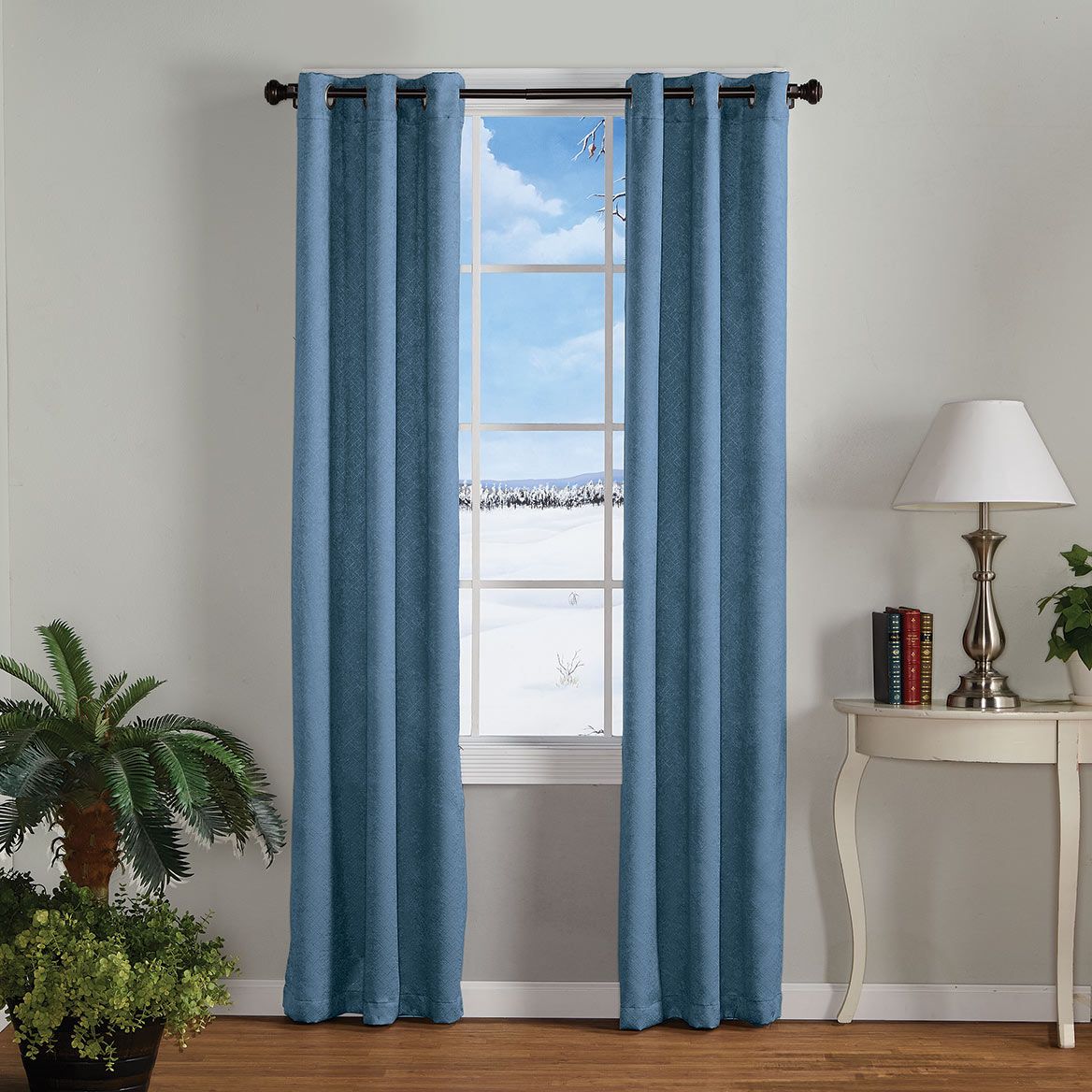 Crosshatch Textured Blackout Grommet Panel Pair