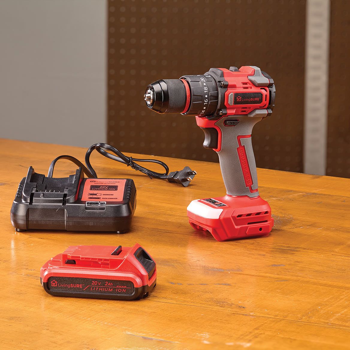 Cordless Drill, Battery and Charger Set By LivingSURE™