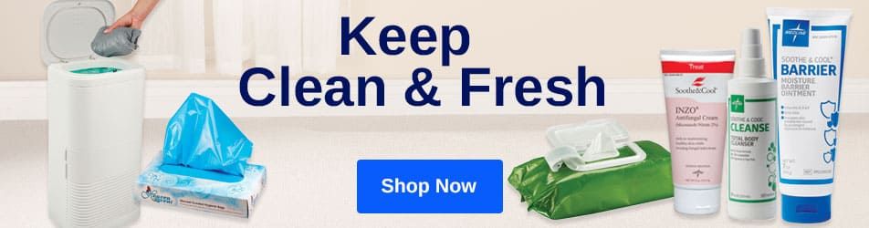Shop Incontinence Skincare, Cleaning & Aids