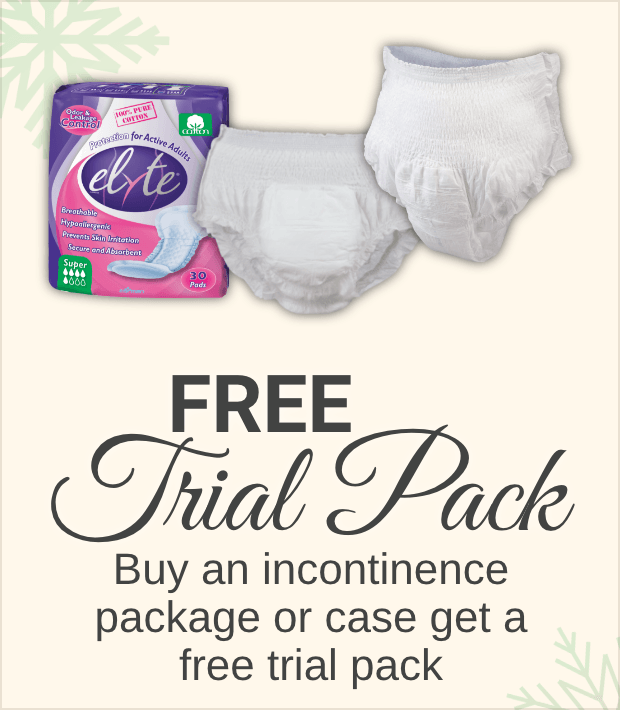 Buy an incontinence package or case, get a FREE trial pack