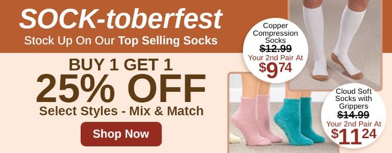 Silver Steps Copper Compression Socks, 1 Pair