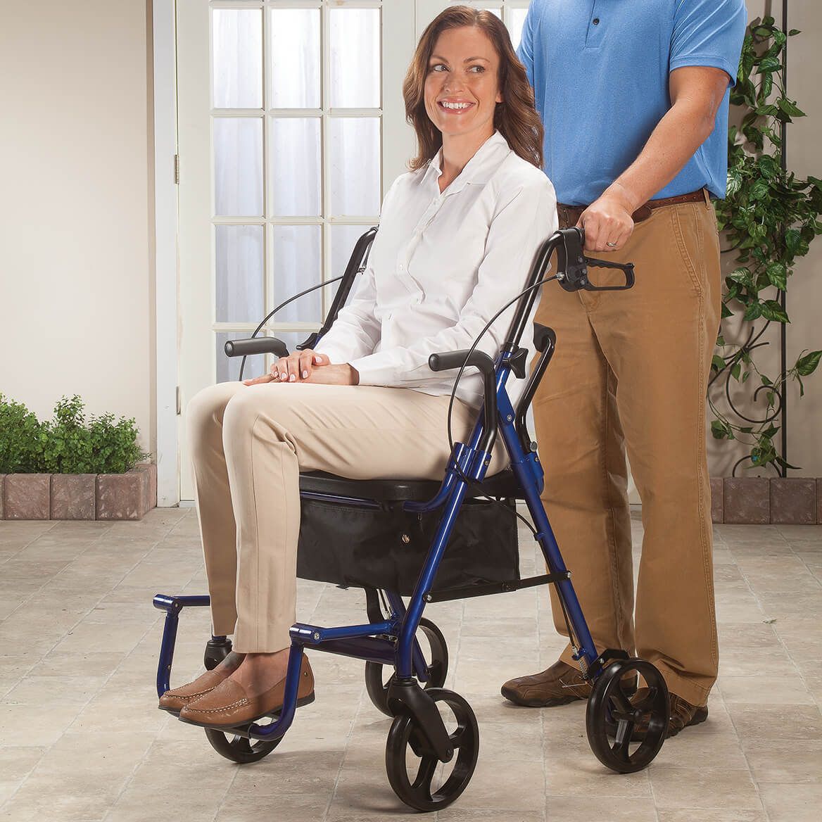 Transport Chair and Rollator in 1-348709