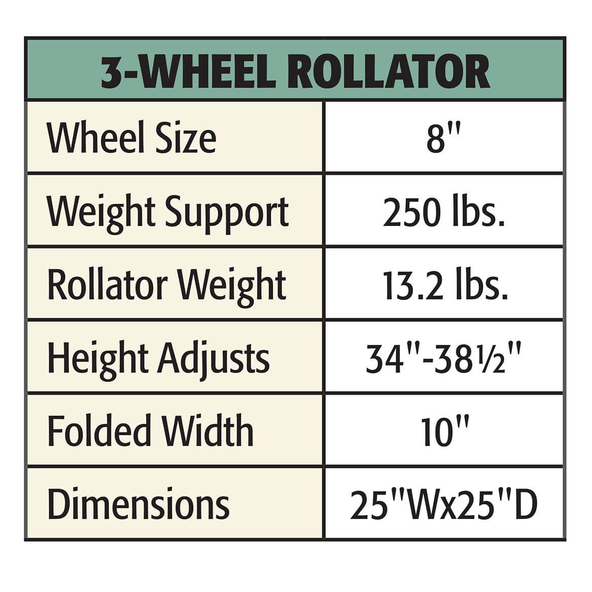 3 Wheel Aluminum Rollator-354772