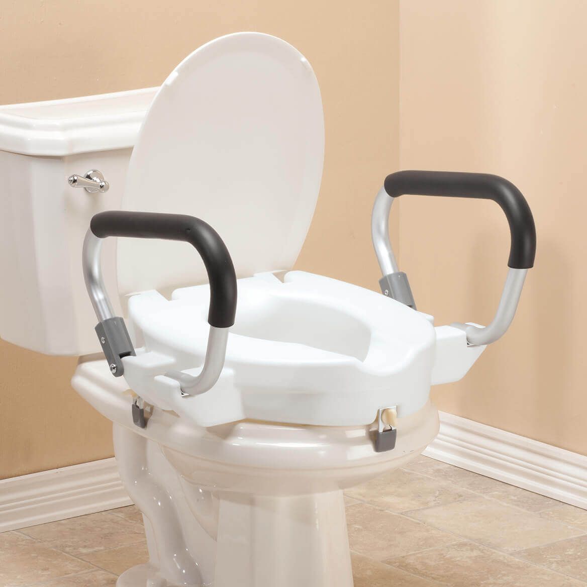 4" Toilet Seat with Arms and Lid-357861