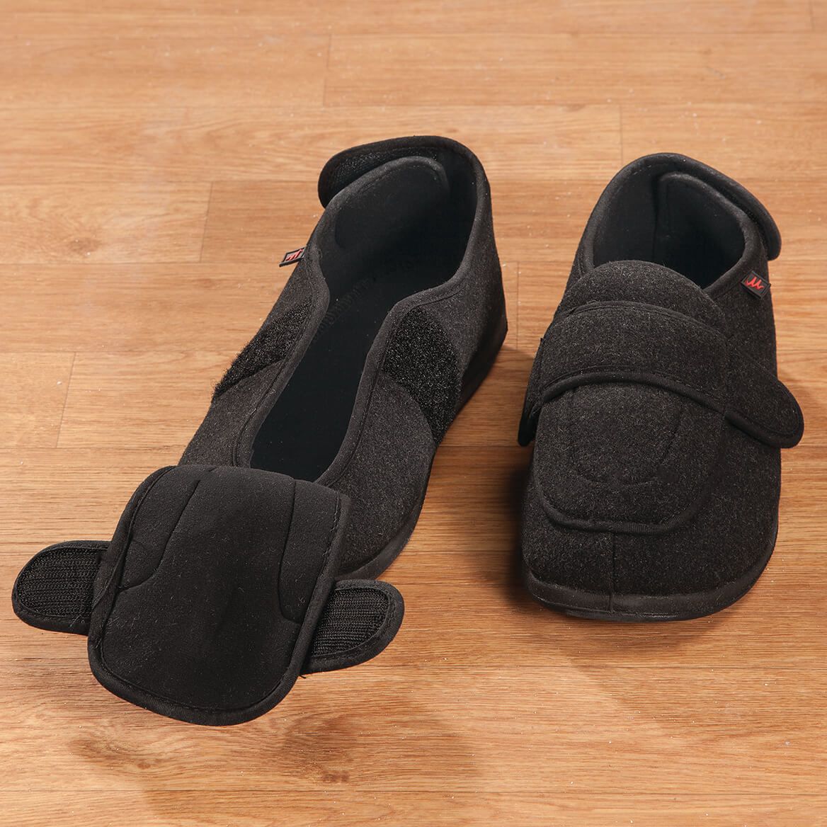Silver Steps™ Black Adjustable Edema Slippers-367054