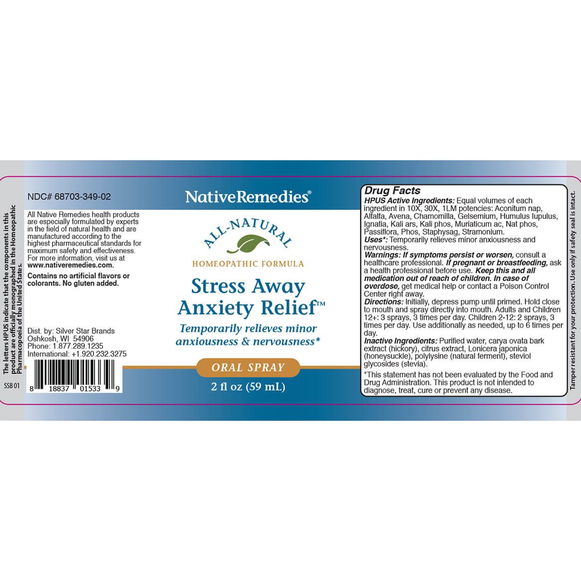 NativeRemedies® Stress Away Anxiety Relief Oral Spray-369553