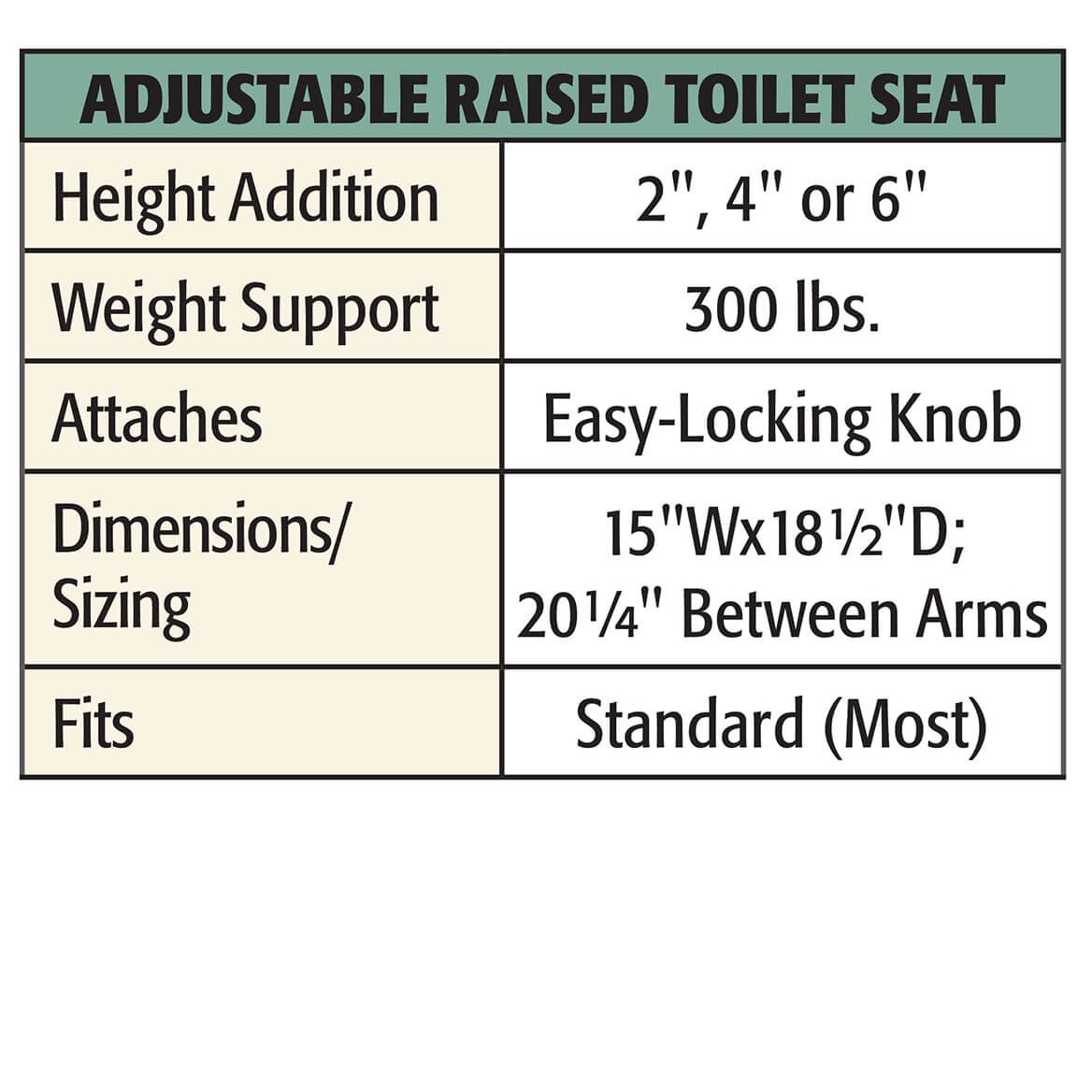 LivingSURE™ Adjustable Raised Toilet Seat with Arms-372965