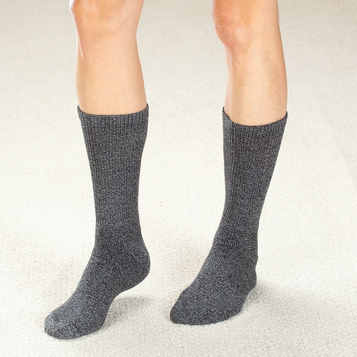 Silver Steps™ Twisted Yarn Cozy Diabetic Socks, 2 Pairs-372981
