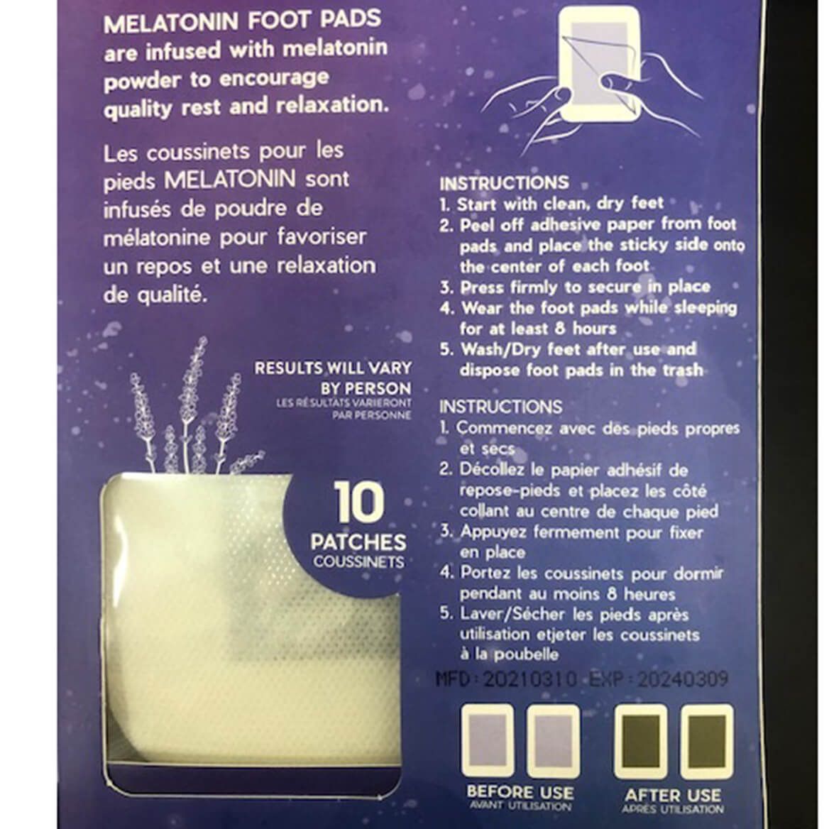 Melatonin Detoxifying Foot Pads, Set of 10-373325