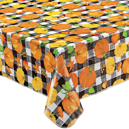 Pumpkin Plaid Vinyl Table Cover by Chef's Pride™-373917