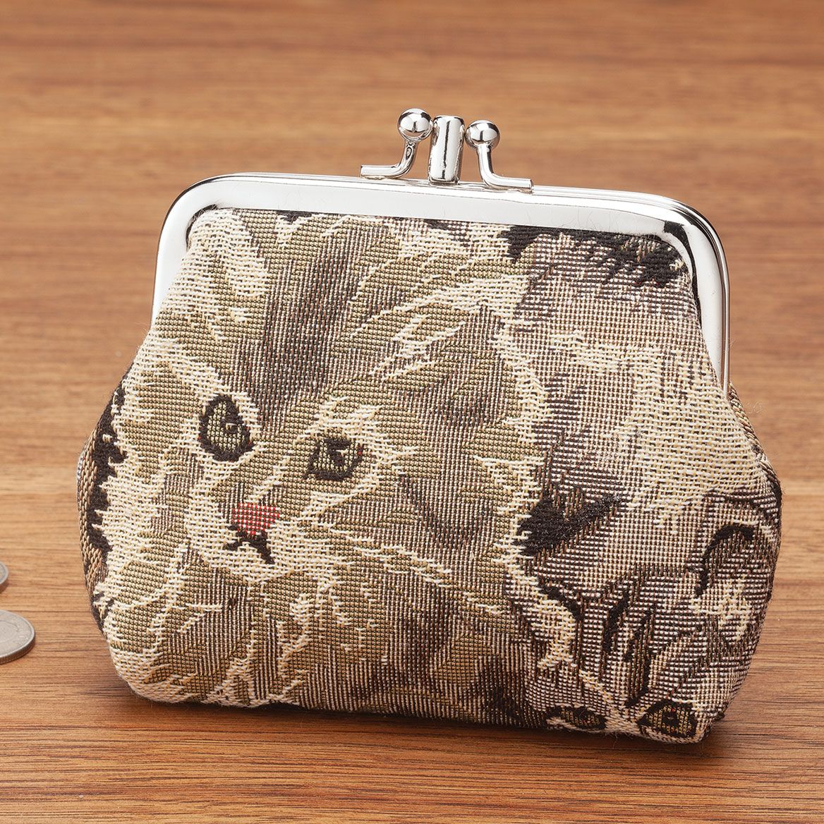 Animal Tapestry Dual Coin Pouch-374309