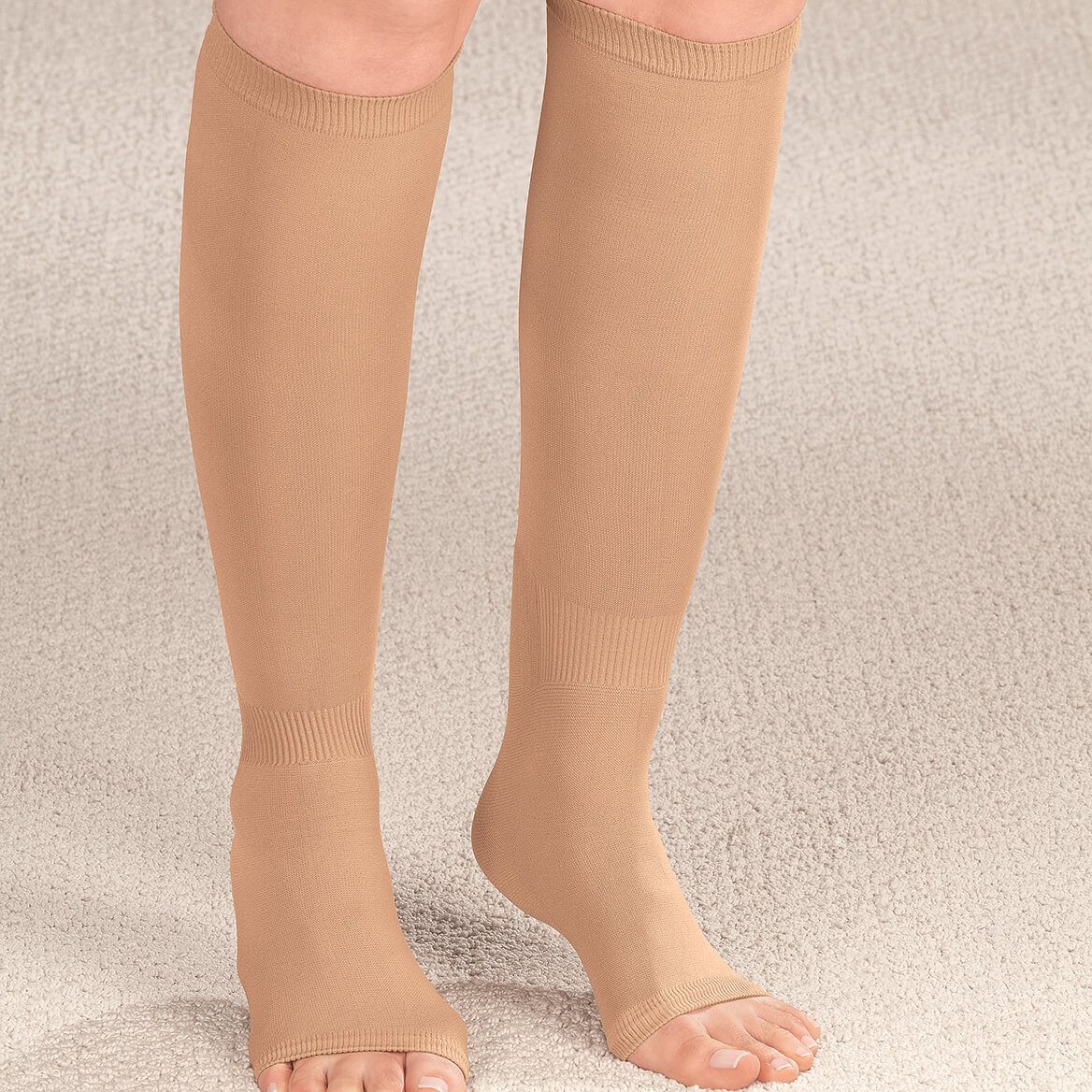 Silver Steps™ Compression Open Toe Knee Highs, 20-30mmHg-375561