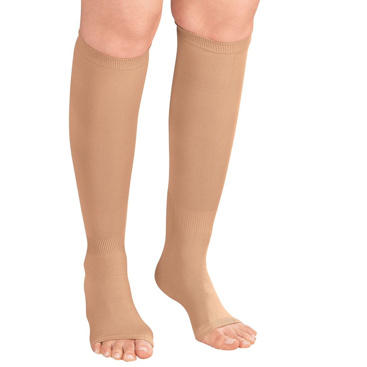 Silver Steps™ Compression Open Toe Knee Highs, 20-30mmHg-375561