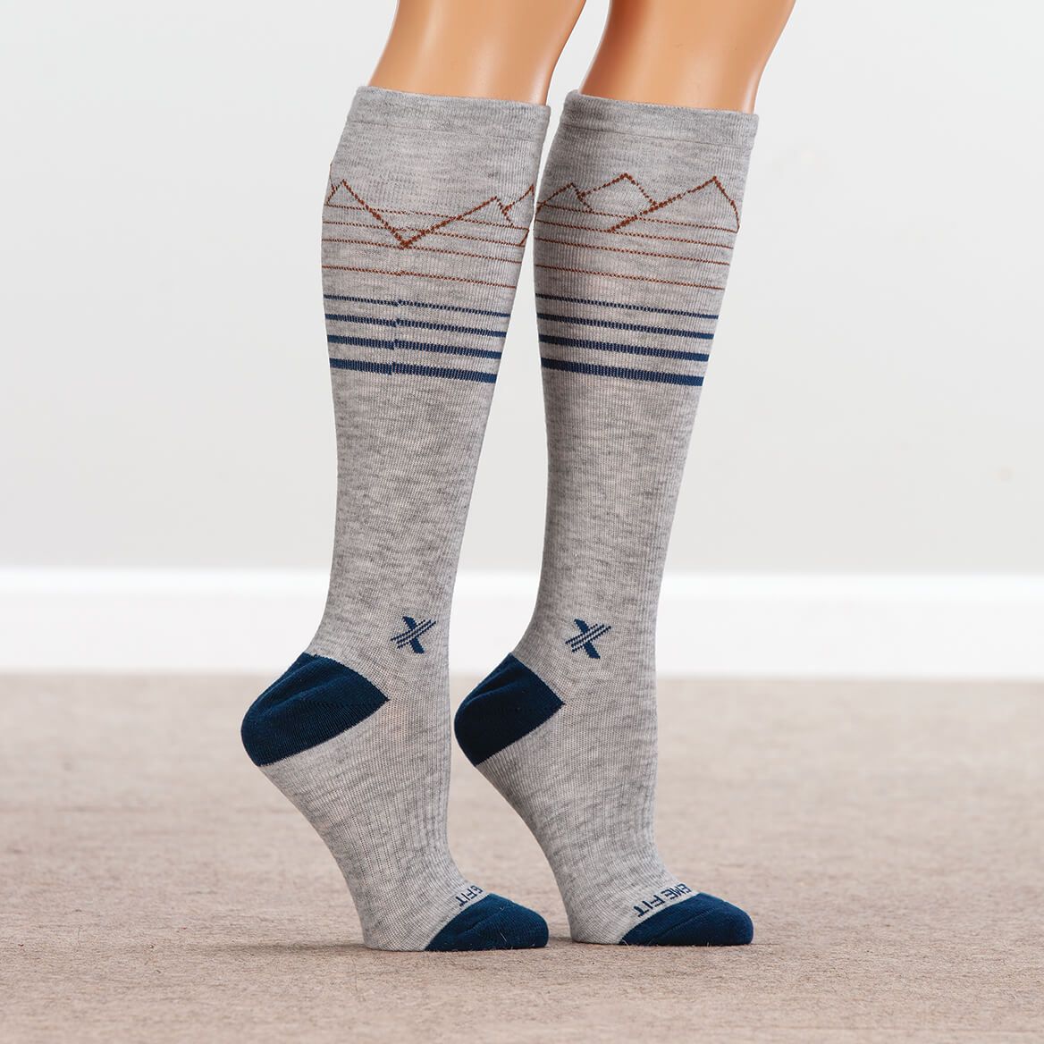 Merino Wool Knee-High Compression Socks, 15-20 mmHg-375838