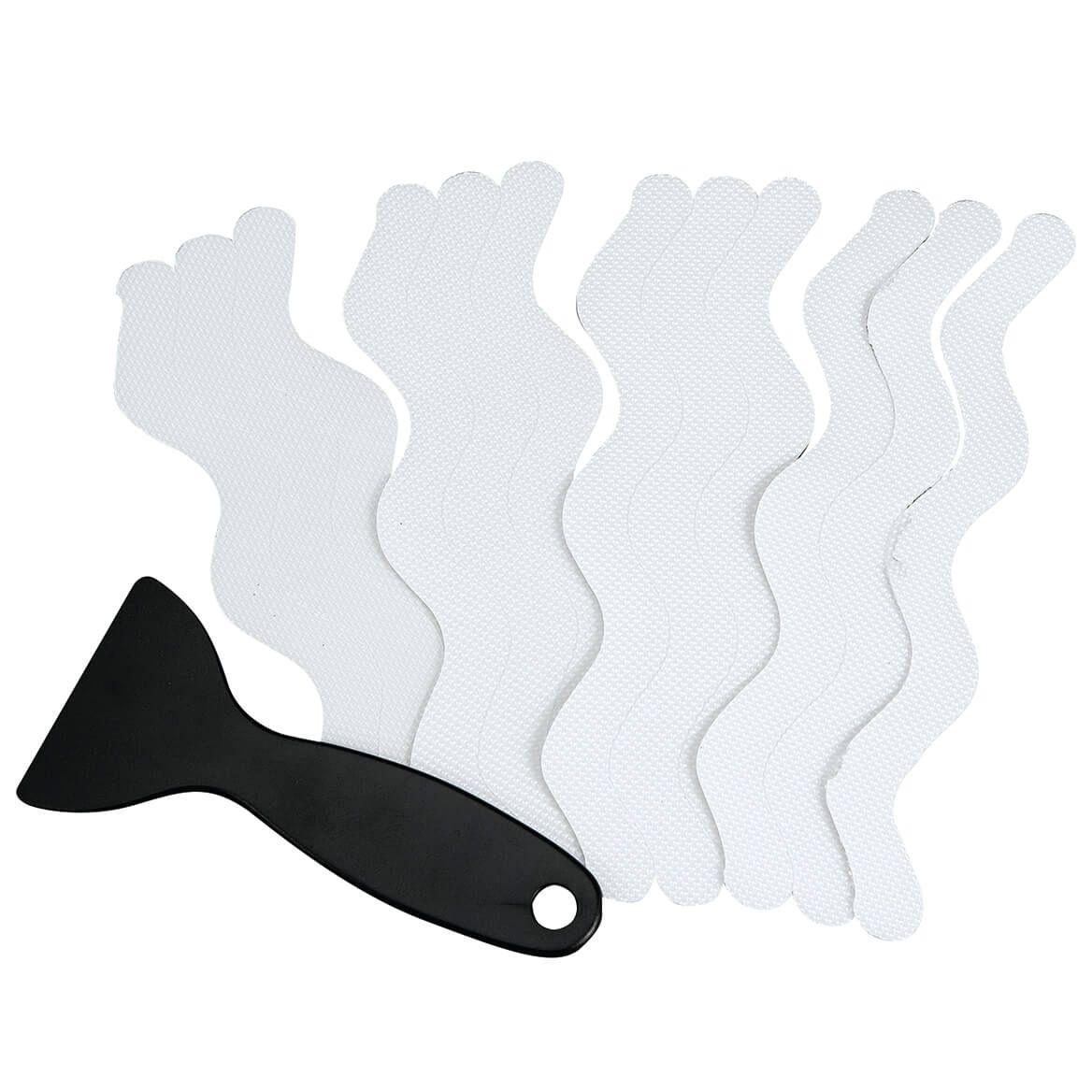 Anti-Slip Shower Stickers, Set of 12 with Scraper-375879