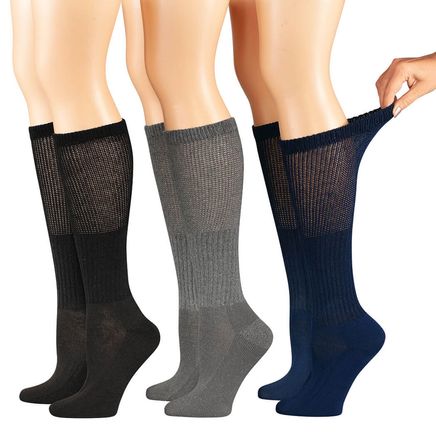 Extra-Wide Diabetic Socks by Silver Steps™, 3 Pairs-376558